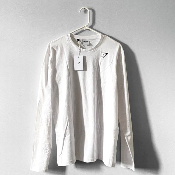 Gymshark Shirt Mens White Long Sleeve GSLC Lifting Club Athletic Top Casual, M - Picture 8 of 9